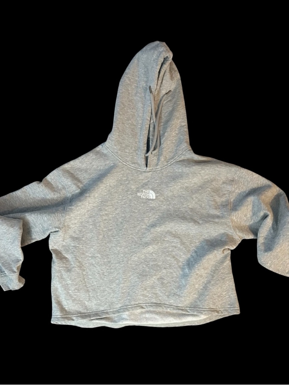 The North Face Heather Gray Cropped Pullover Hoodie XL